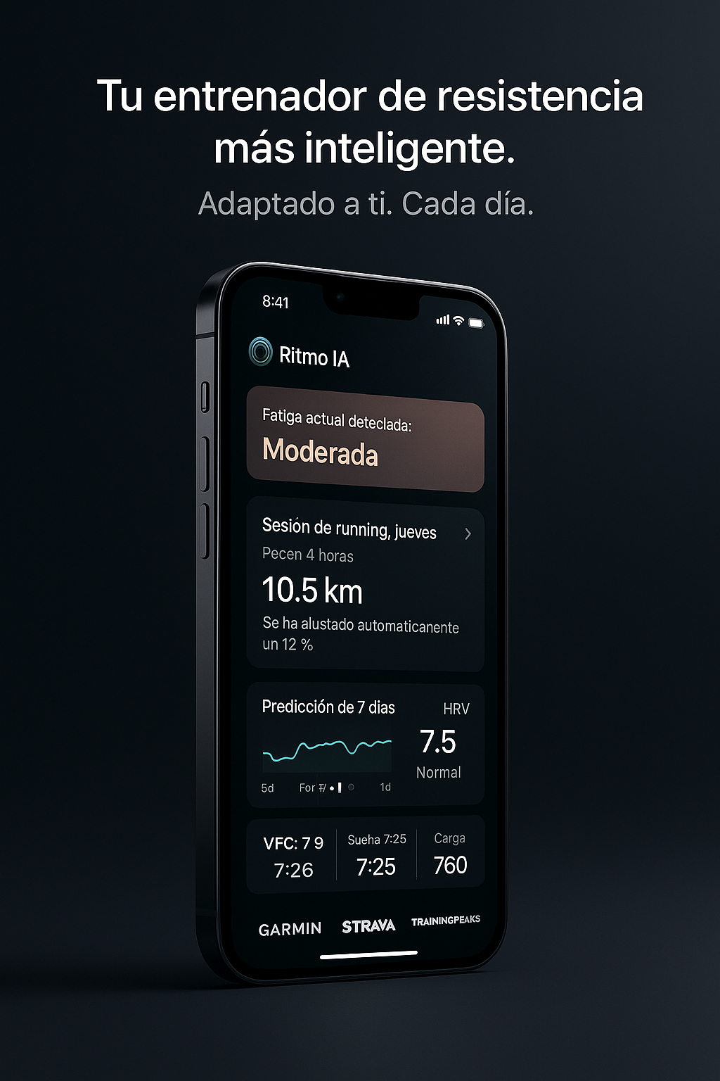 Interfaz de Ritmo IA mostrando plan adaptado